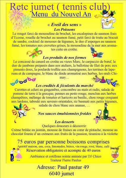 menu du nouvel an